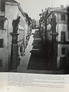 fotografia ricavata dalla monografia di Alessandra Perugi, La Via Farnesiana a Viterbo, Viterbo 1988